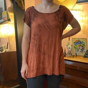 Forever 21 high low tunic orange black